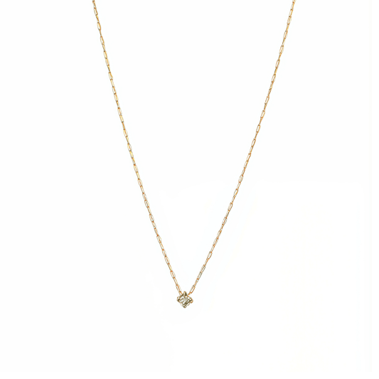 Dainty gold birthstone necklace with sparkling Swarovski element, minimalist and elegant design for everyday wear.