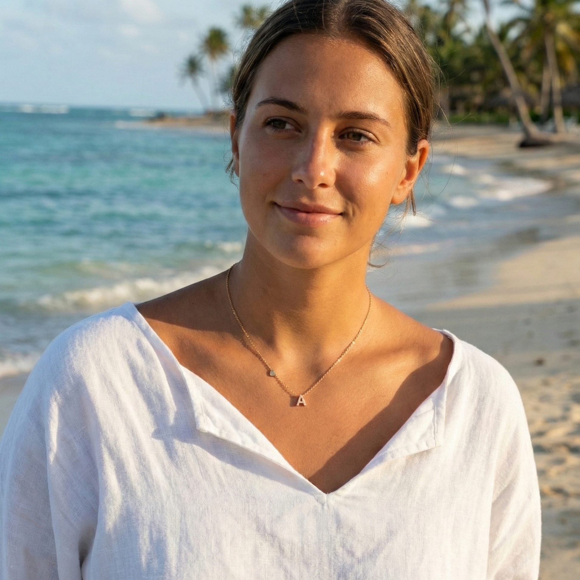 Dainty Gold Initial & Heart Necklace – MXW Jewellery