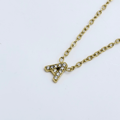 Dainty Gold Initial & Heart Necklace – MXW Jewellery