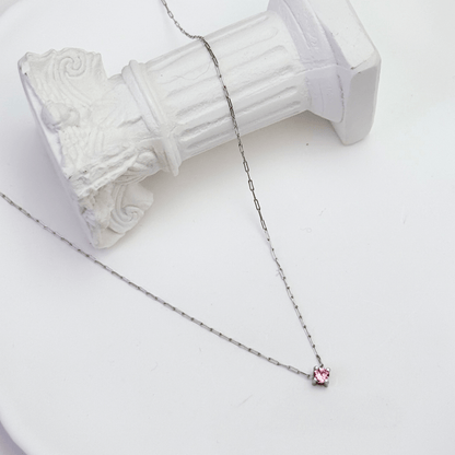 Dainty gold birthstone necklace with sparkling Swarovski element, minimalist and elegant design for everyday wear
