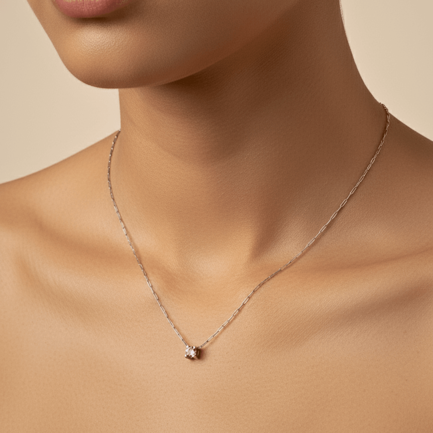 Dainty gold birthstone necklace with sparkling Swarovski element, minimalist and elegant design for everyday wear