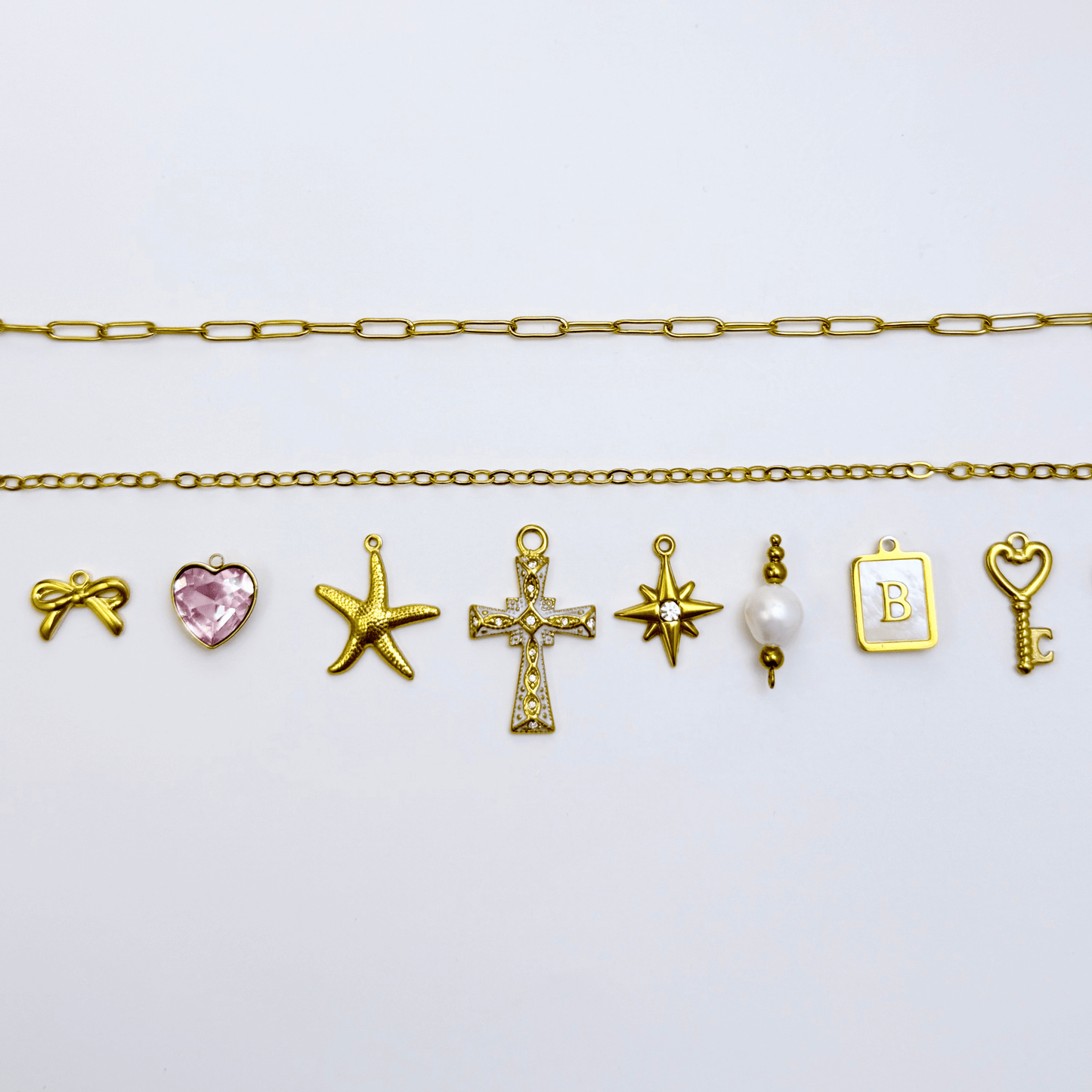 Custom Medium Thick Linked Chain Charm Necklace