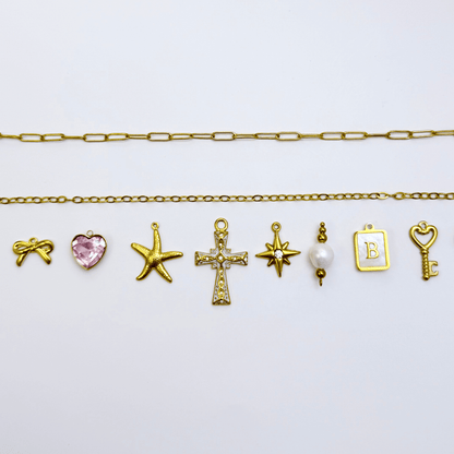 Custom Medium Thick Linked Chain Charm Necklace