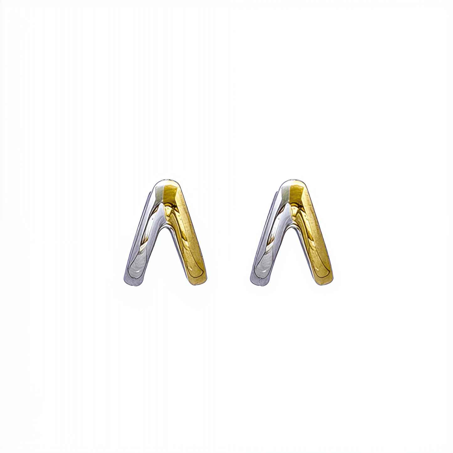 Dual-tone gold and silver huggie earrings with polished modern design