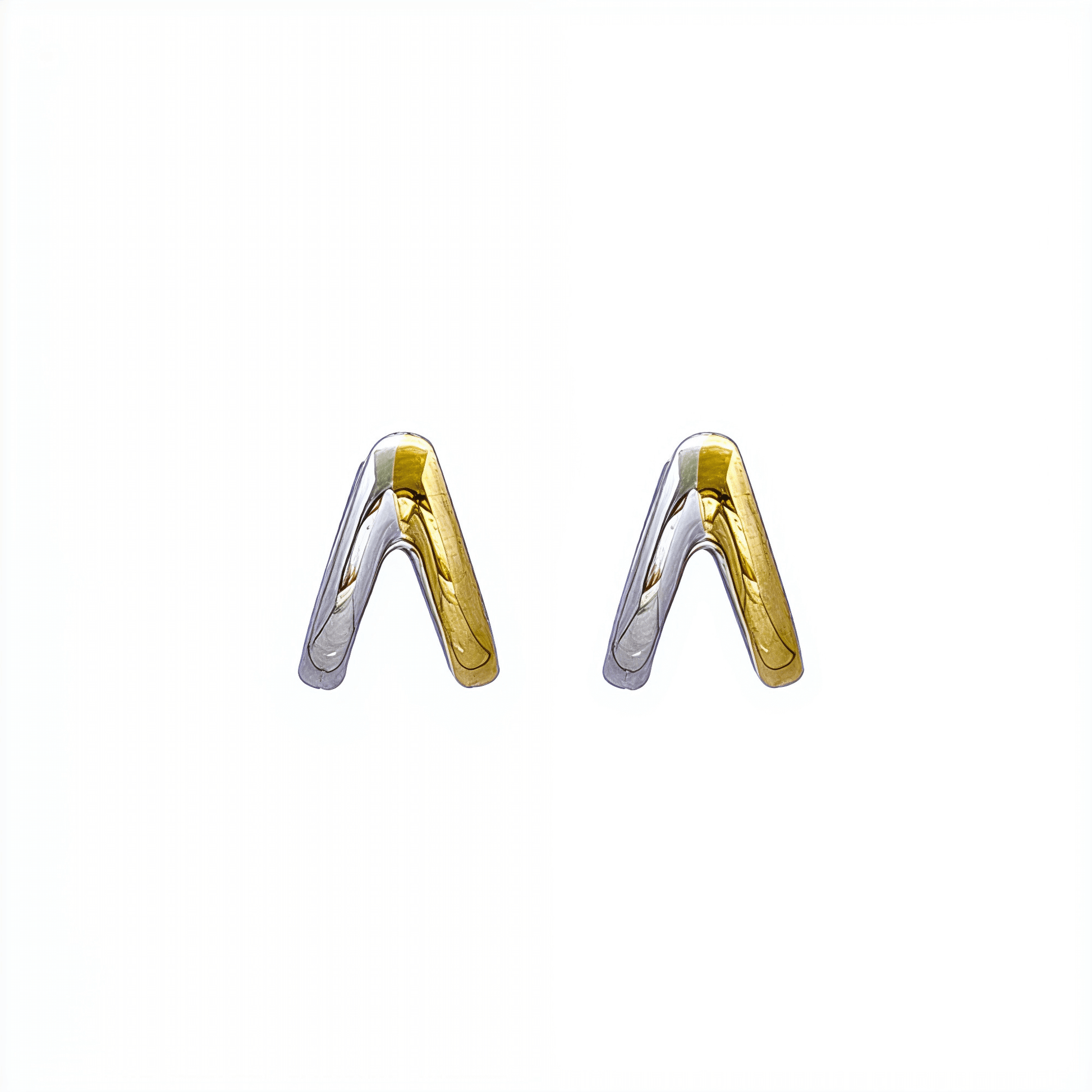 Dual-tone gold and silver huggie earrings with polished modern design
