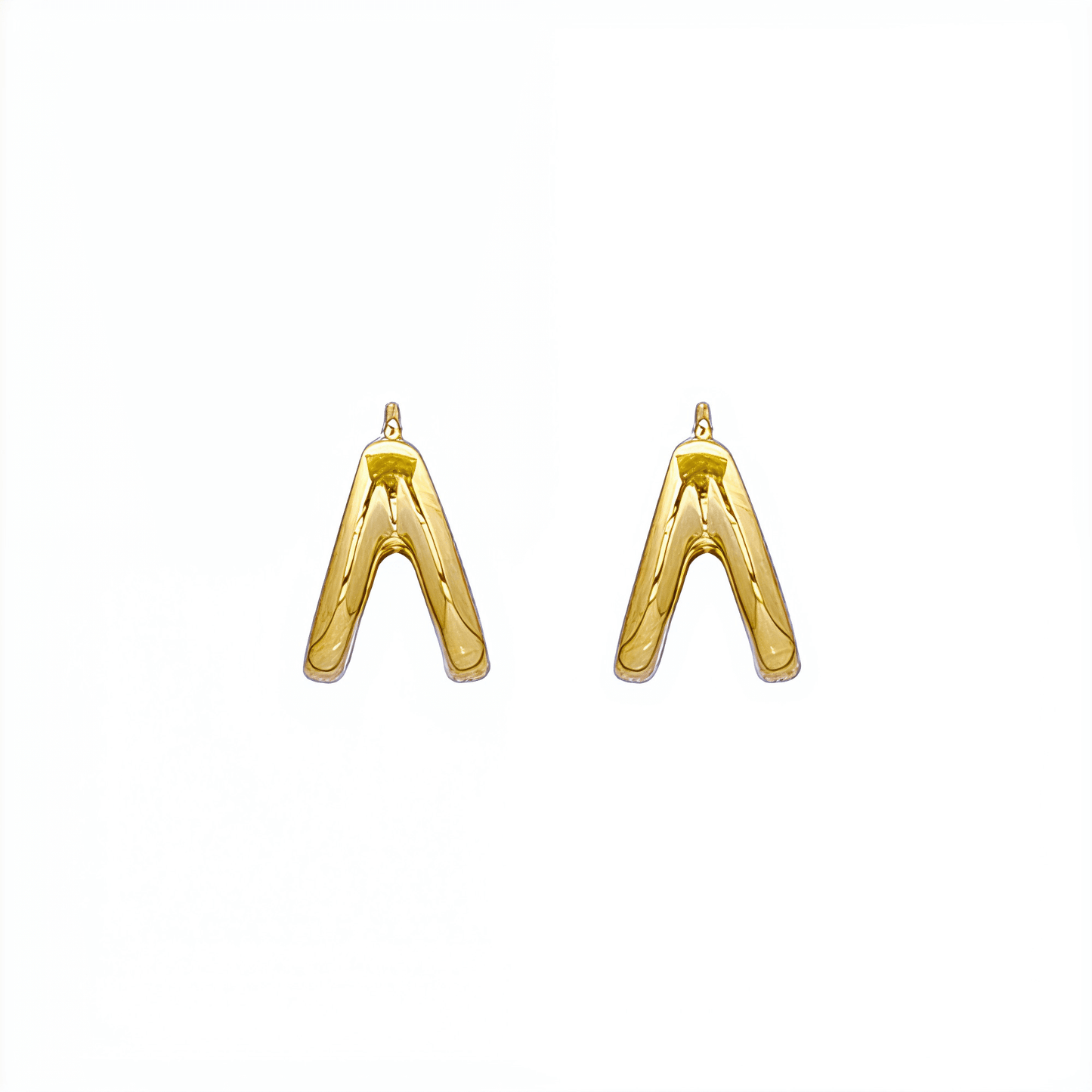 Double gold huggie earrings with layered hoop design