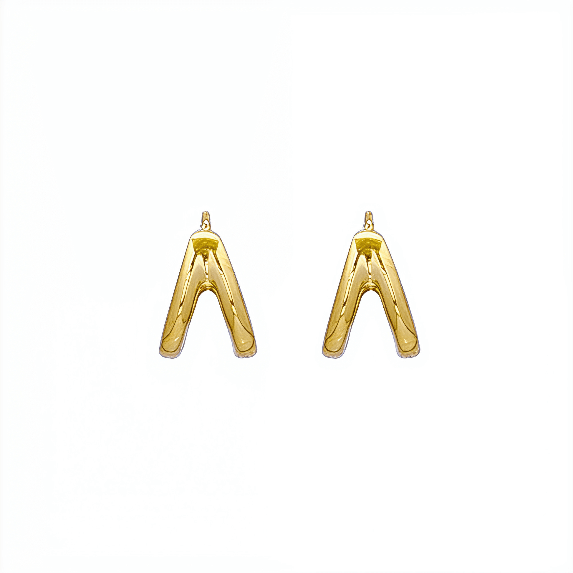 Double gold huggie earrings with layered hoop design