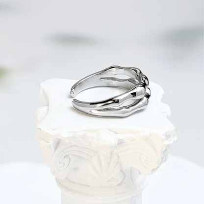 Dual Wave Silver Ring – modern silver wave band, waterproof jewellery.