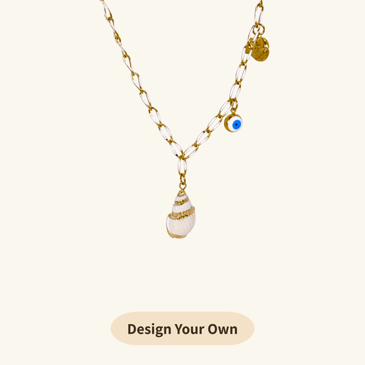 Chunky gold link chain with white enamel coating, bold statement design, waterproof and tarnish-resistant — perfect for custom charm necklaces.
