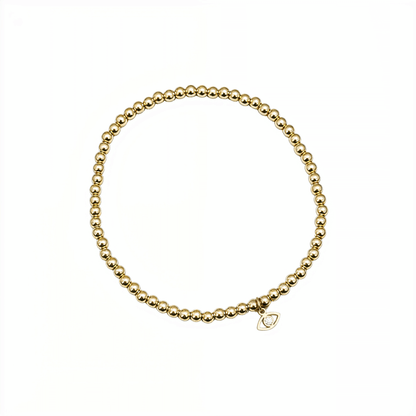 Waterproof evil eye charm gold filled bead bracelet with crystal detail – MXW Jewellery