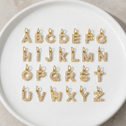 Faceted Aquamarine Initial Beaded Necklace – MXW Jewellery