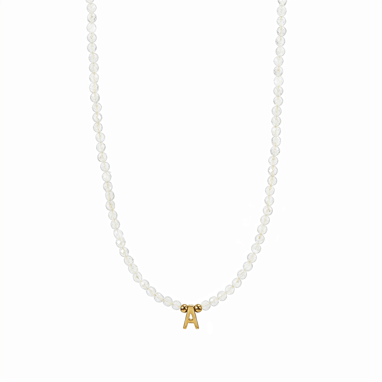 Faceted Moonstone Initial Beaded Necklace – MXW Jewellery