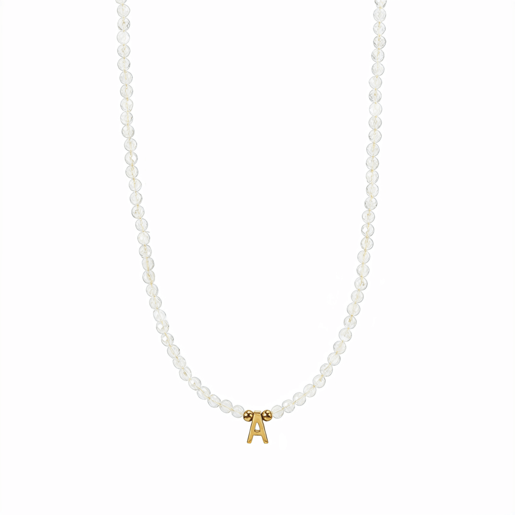 Faceted Moonstone Initial Beaded Necklace – MXW Jewellery