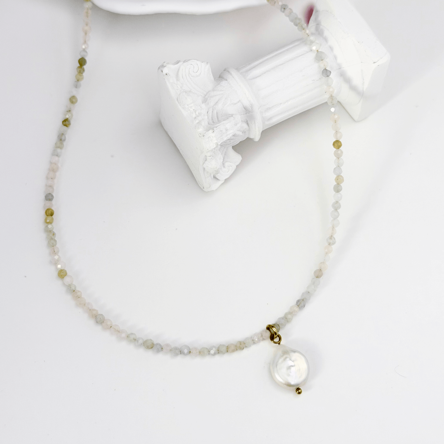 Faceted Morganite Baroque Pearl Necklace – MXW Jewellery