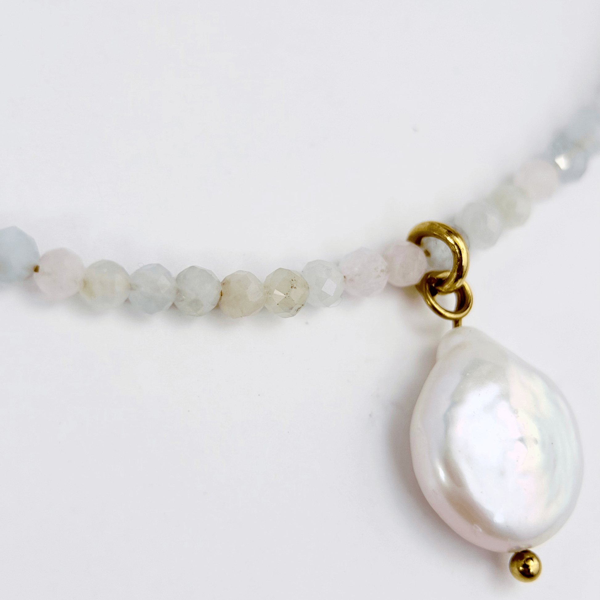 Faceted Morganite Baroque Pearl Necklace – MXW Jewellery