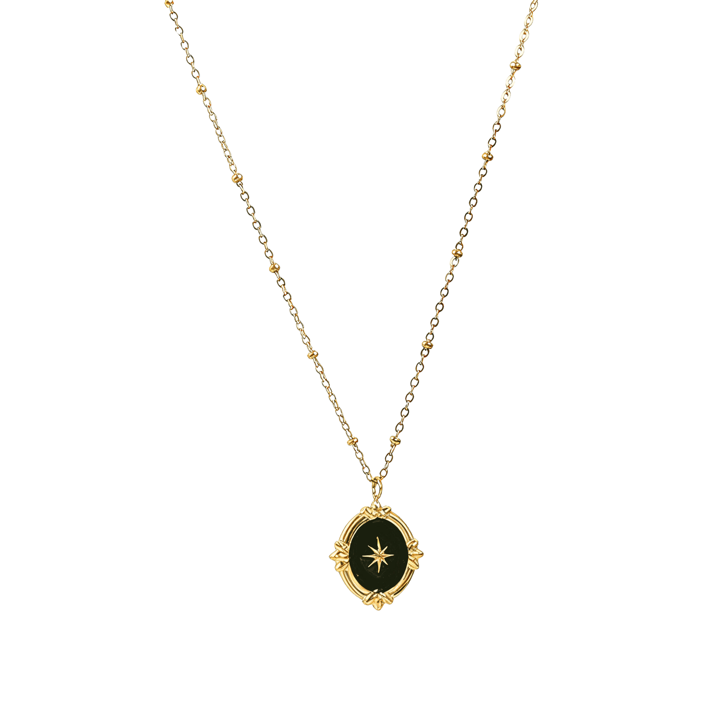 Gold Black Star Medallion Necklace – MXW Jewellery