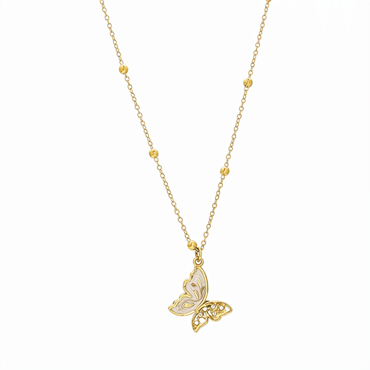 Gold Butterfly Enamel Necklace – MXW Jewellery