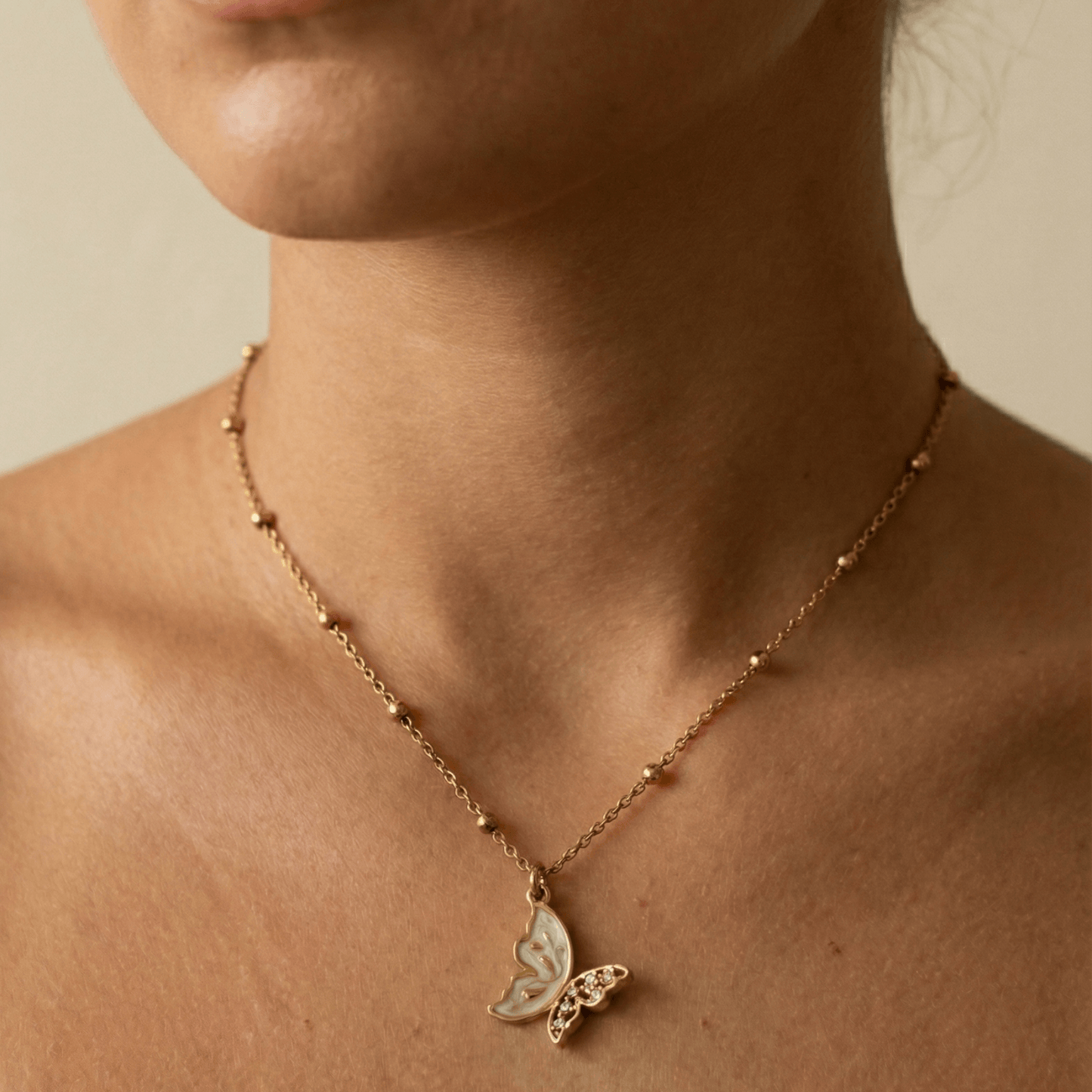 Gold Butterfly Enamel Necklace – MXW Jewellery