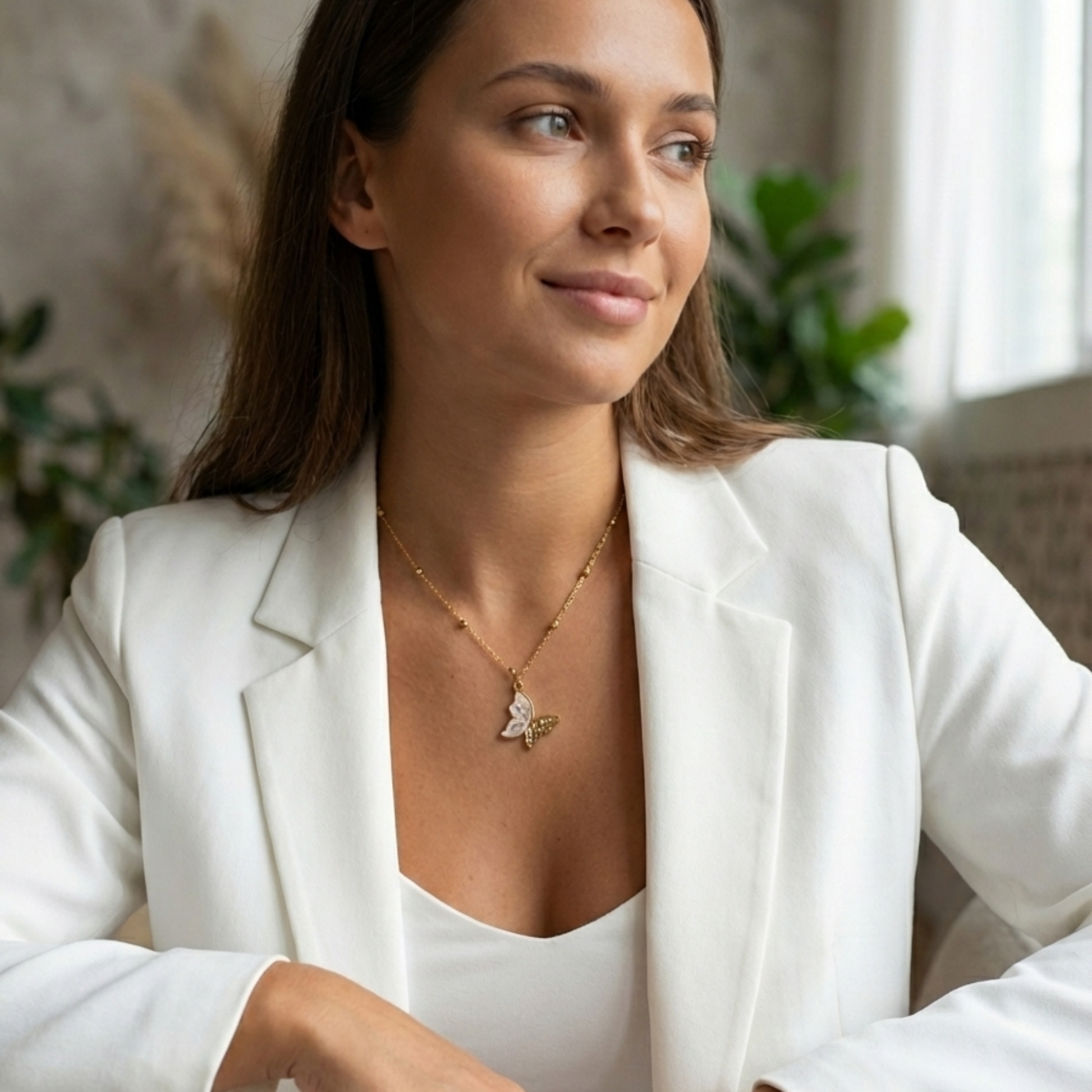 Gold Butterfly Enamel Necklace – MXW Jewellery