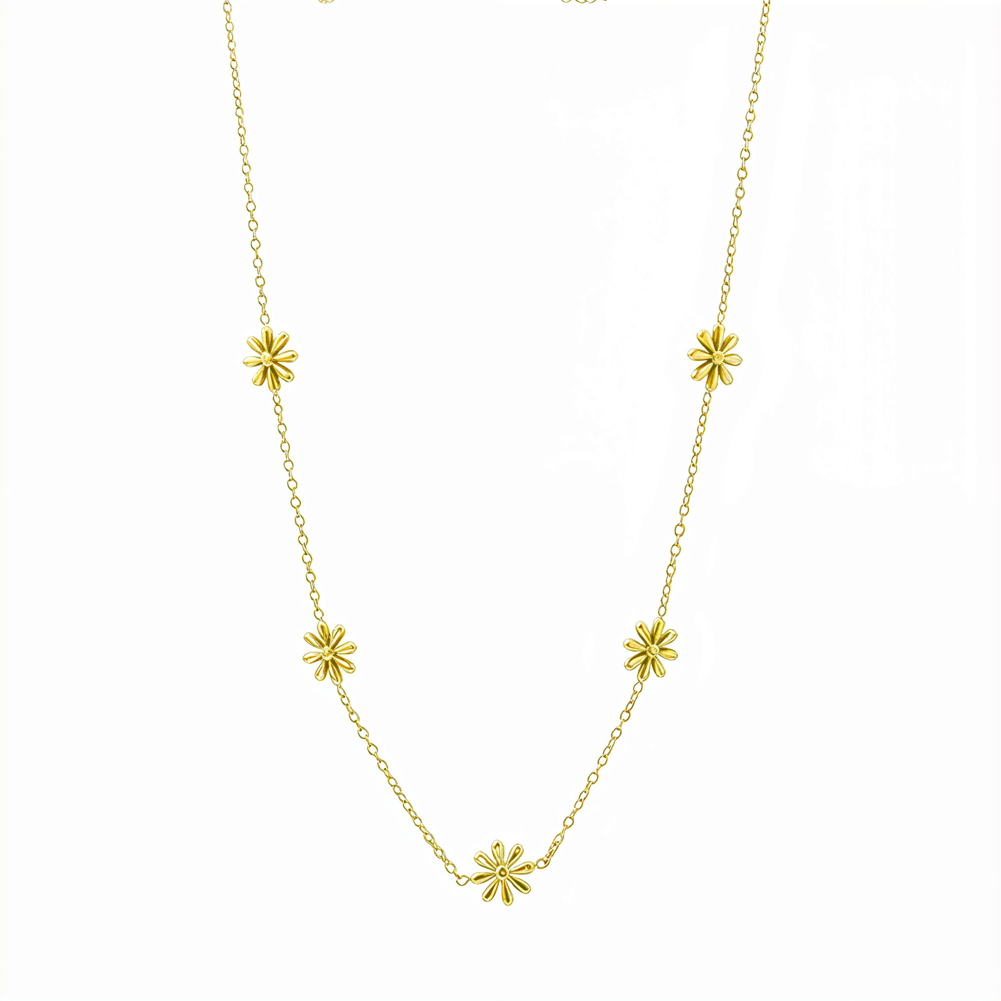 Gold Daisy Station Necklace – MXW Jewellery