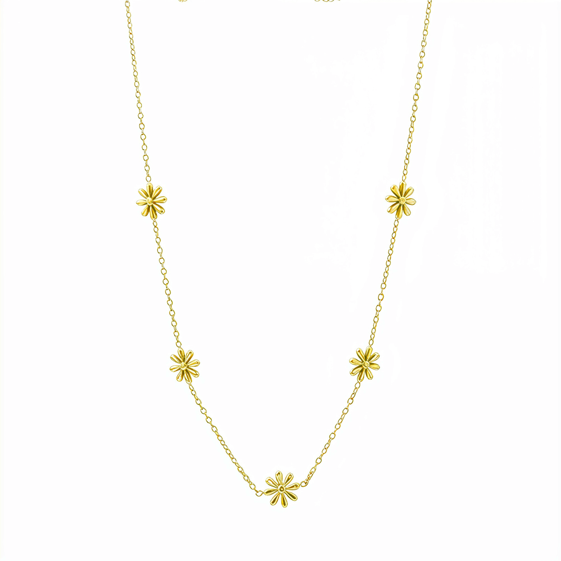 Gold Daisy Station Necklace – MXW Jewellery