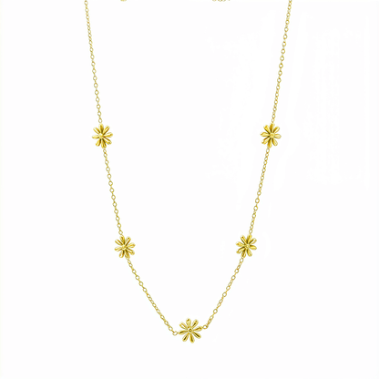 Gold Daisy Station Necklace – MXW Jewellery