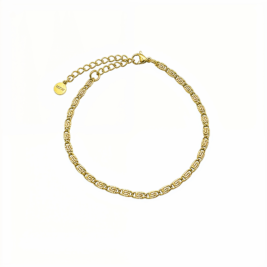 Gold dragon link chain bracelet with detailed interlocking links
