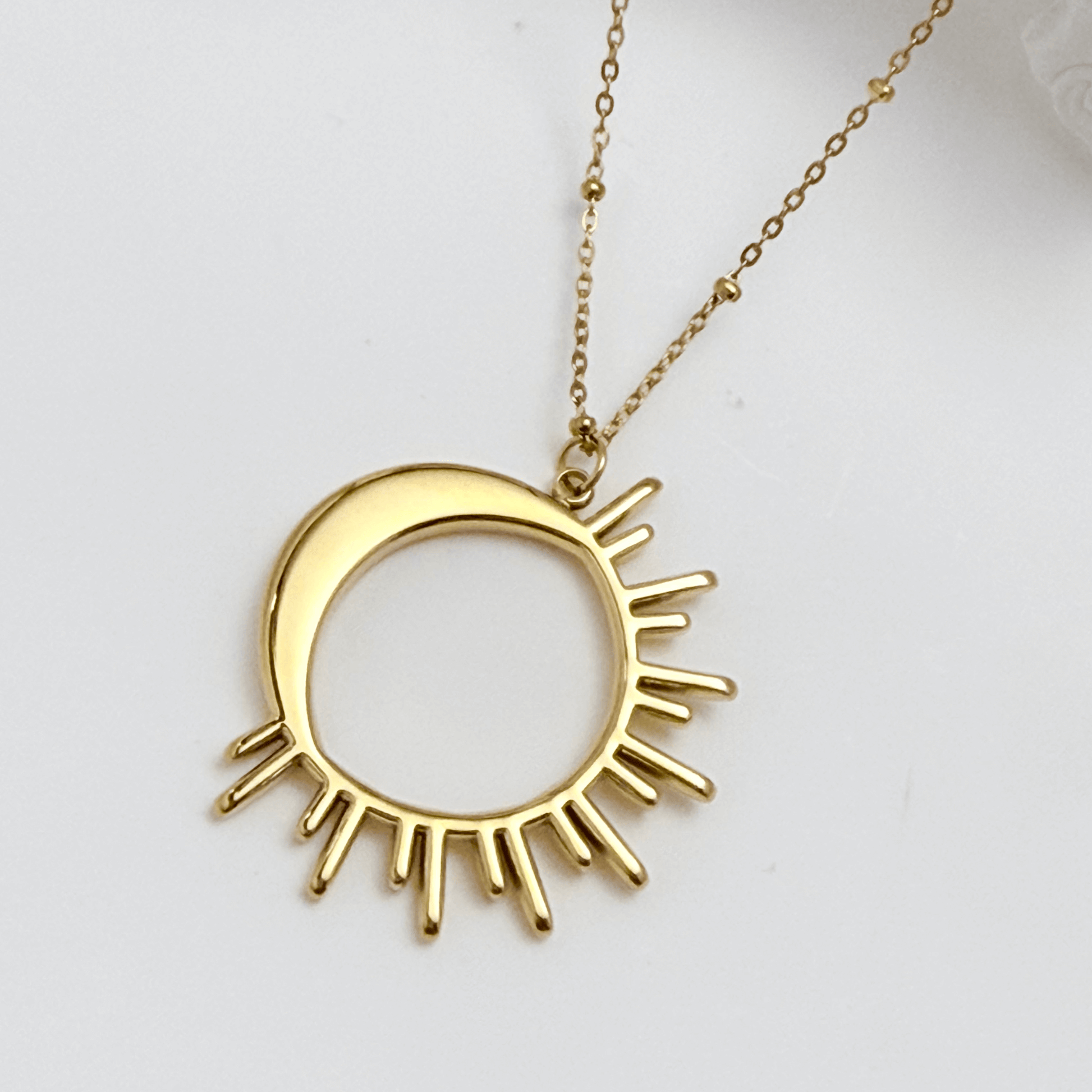 Gold Eclipse Sun Necklace – MXW Jewellery