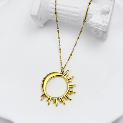 Gold Eclipse Sun Necklace – MXW Jewellery