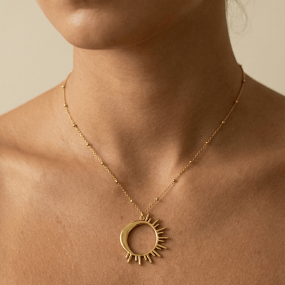 Gold Eclipse Sun Necklace – MXW Jewellery