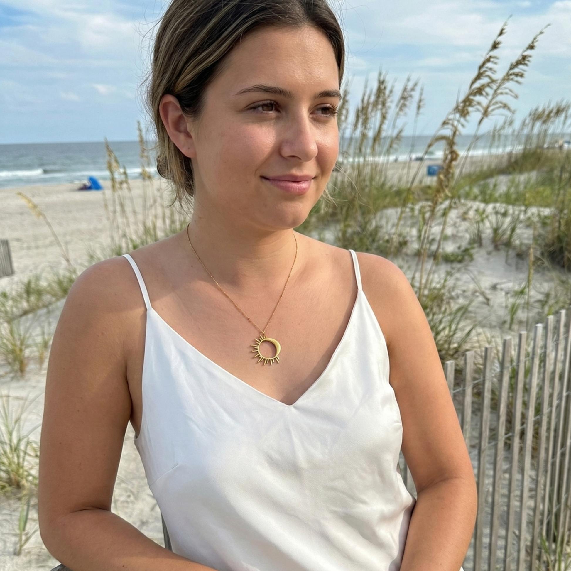 Gold Eclipse Sun Necklace – MXW Jewellery