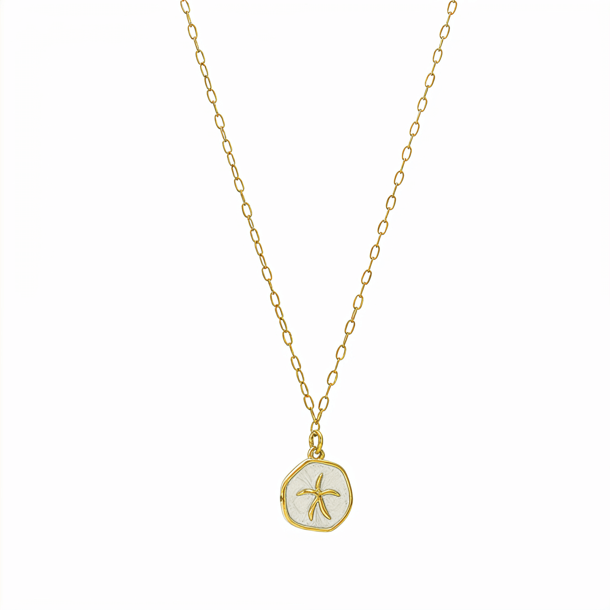 Gold Enamel Starfish Coin Necklace – MXW Jewellery