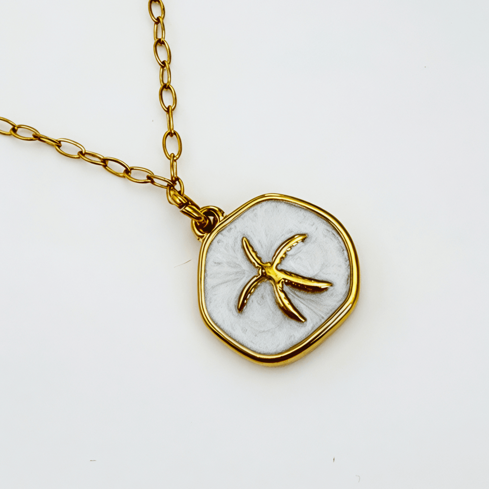 Gold Enamel Starfish Coin Necklace – MXW Jewellery