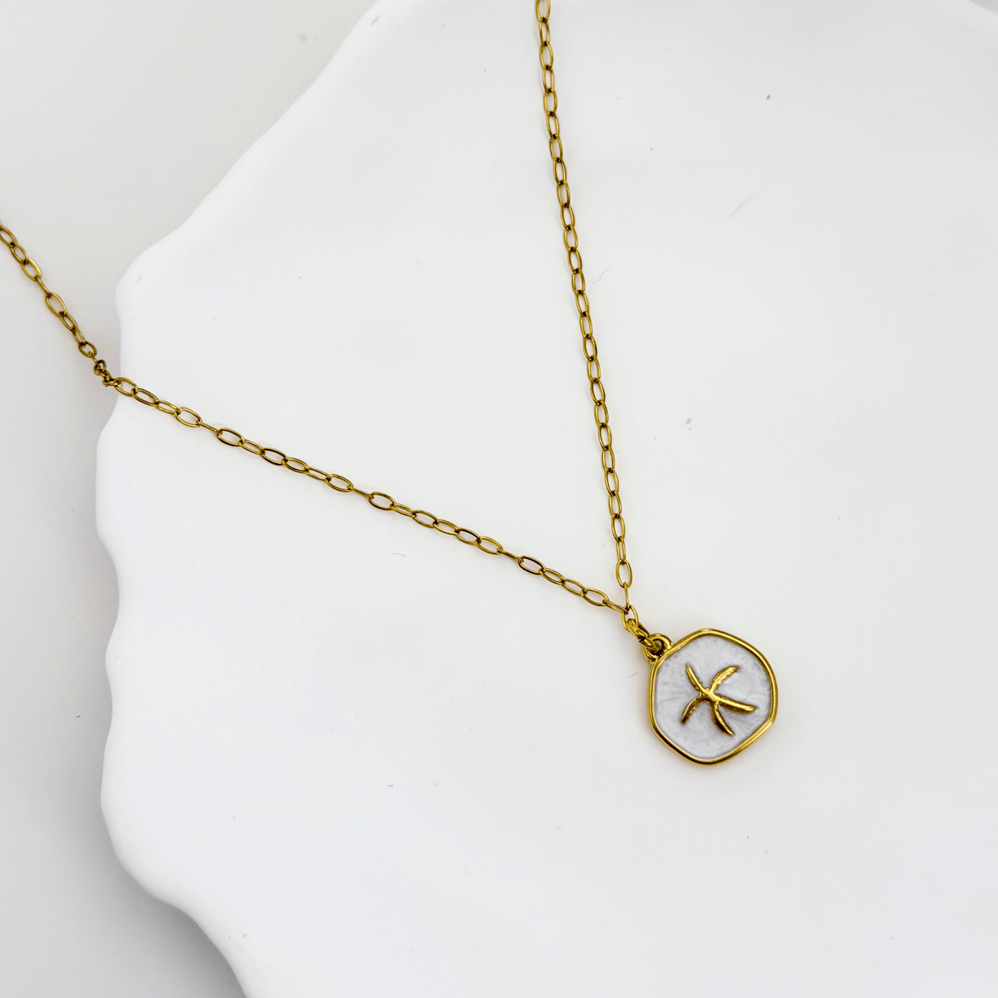 Gold Enamel Starfish Coin Necklace – MXW Jewellery