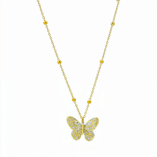 Gold Filigree Butterfly Necklace – MXW Jewellery