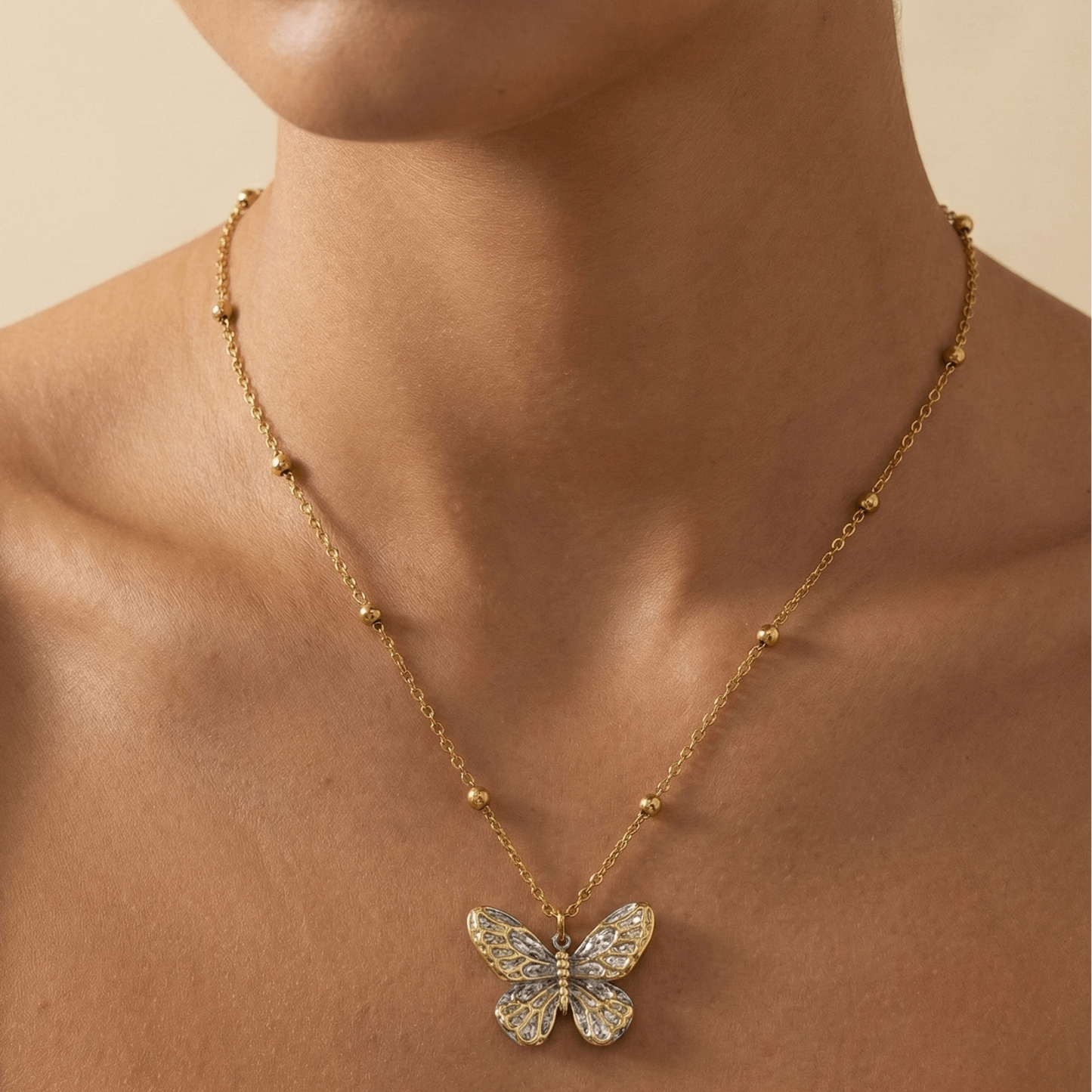 Gold Filigree Butterfly Necklace – MXW Jewellery