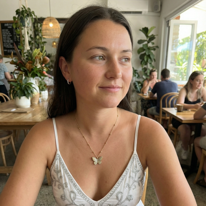 Gold Filigree Butterfly Necklace – MXW Jewellery