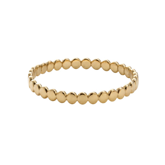 Dainty 14K gold filled stacking ring with small light-catching disc details