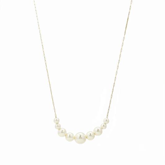 Gold Graduated Crystal Pearl Necklace – MXW Jewellery