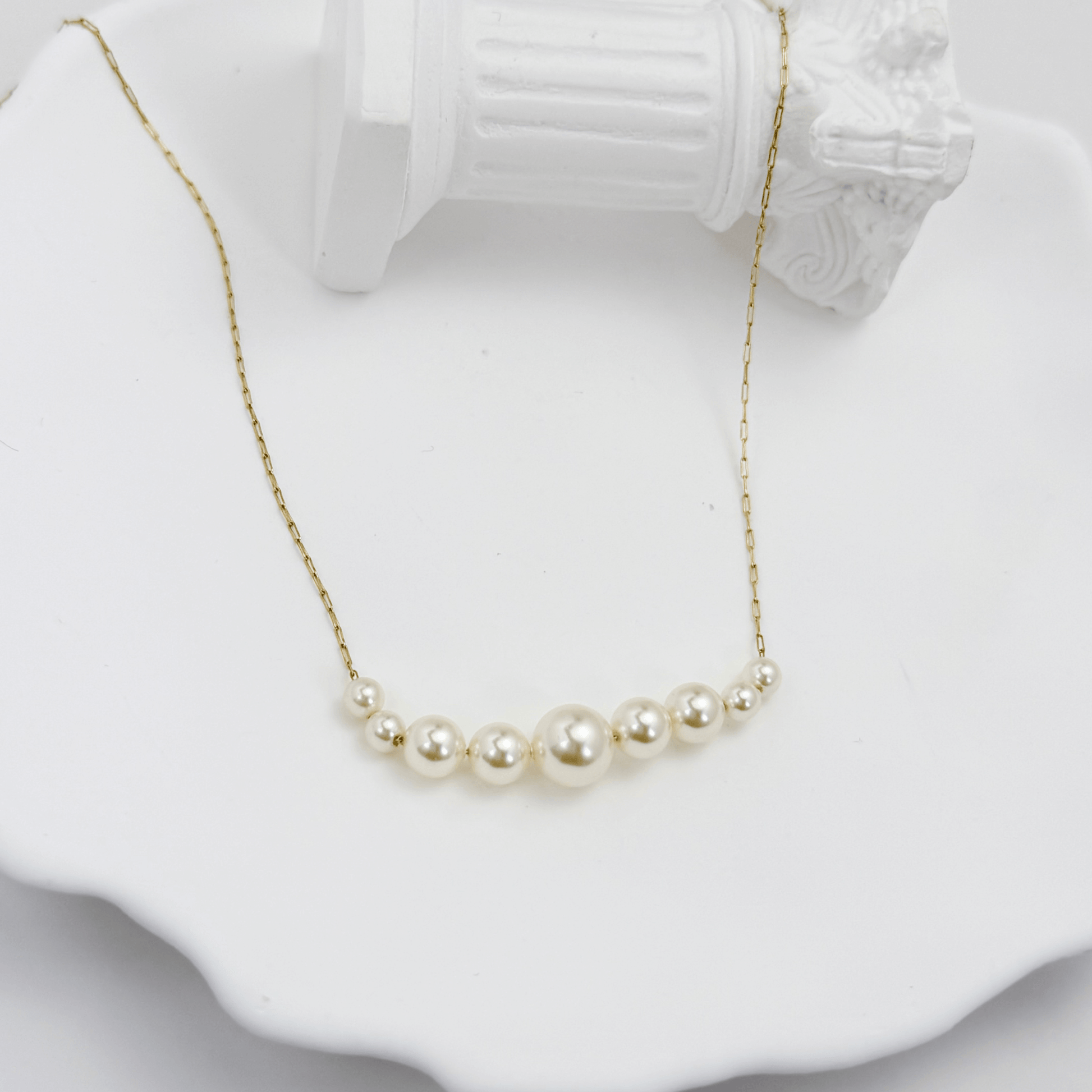 Gold Graduated Crystal Pearl Necklace – MXW Jewellery