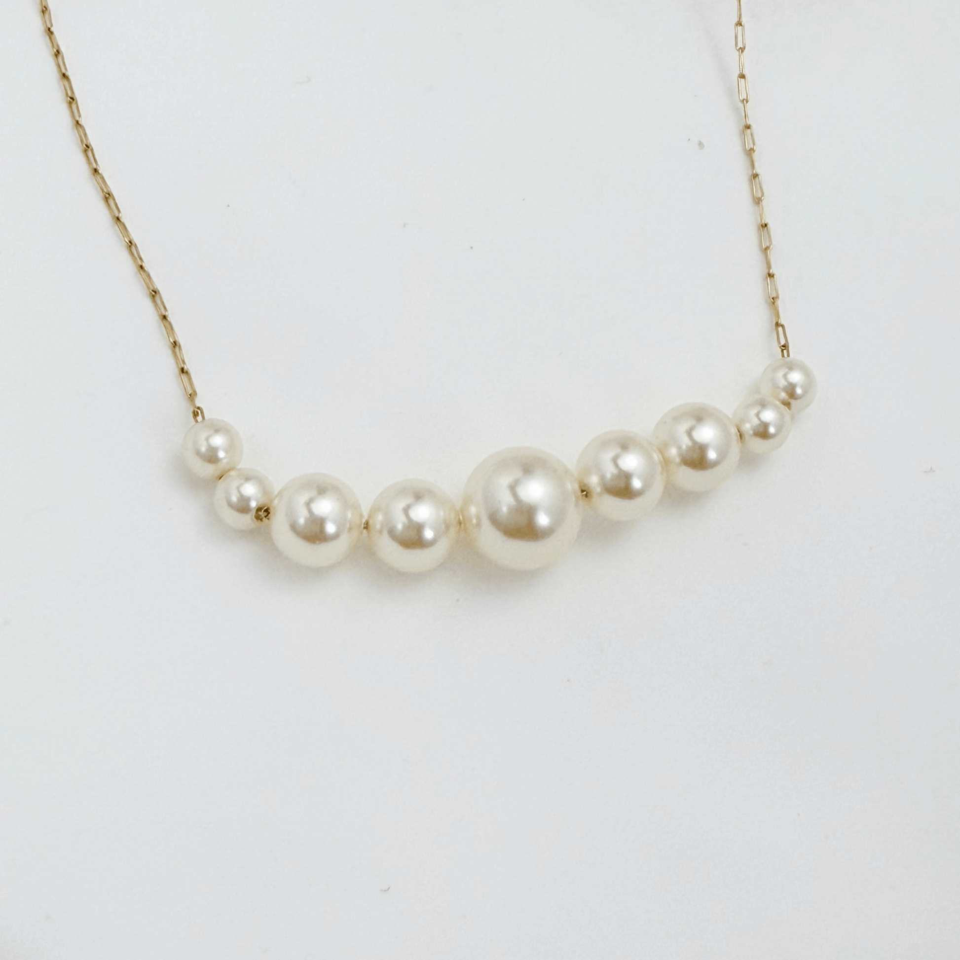 Gold Graduated Crystal Pearl Necklace – MXW Jewellery