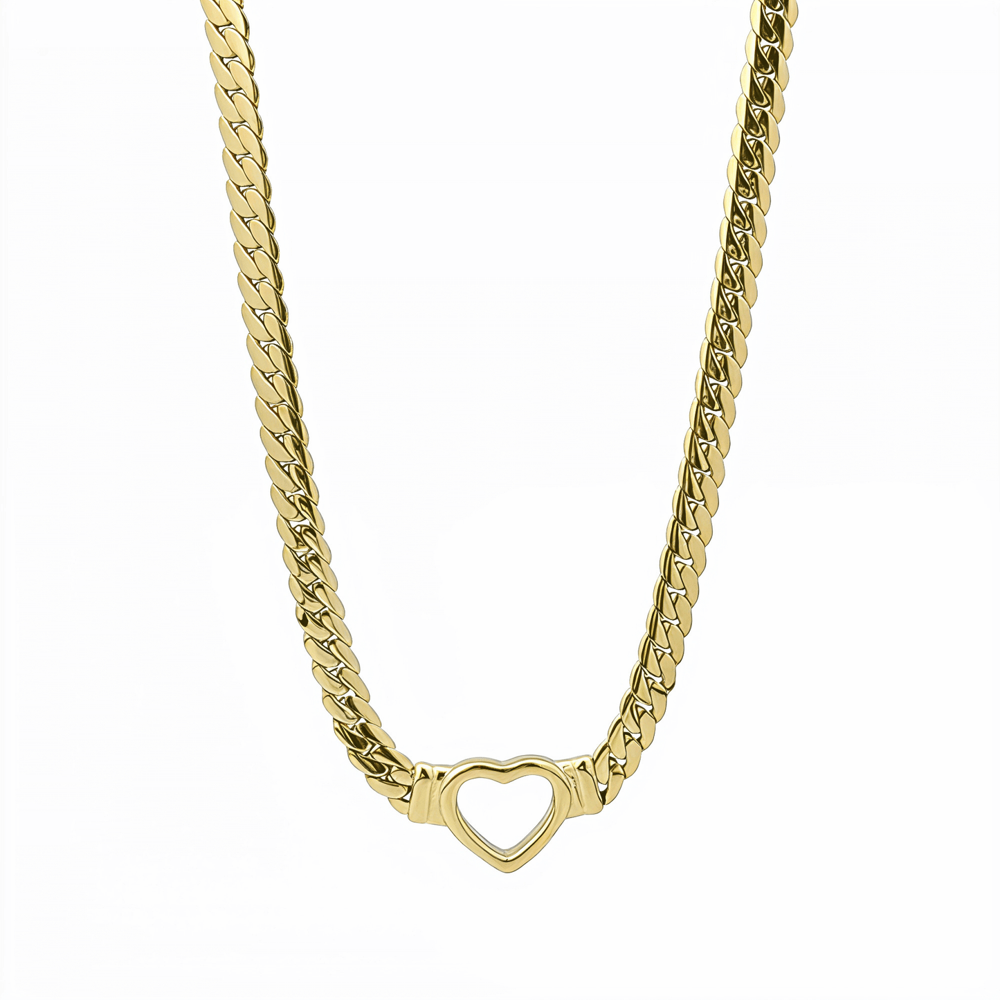 Gold Heart Link Pendant Necklace – MXW Jewellery