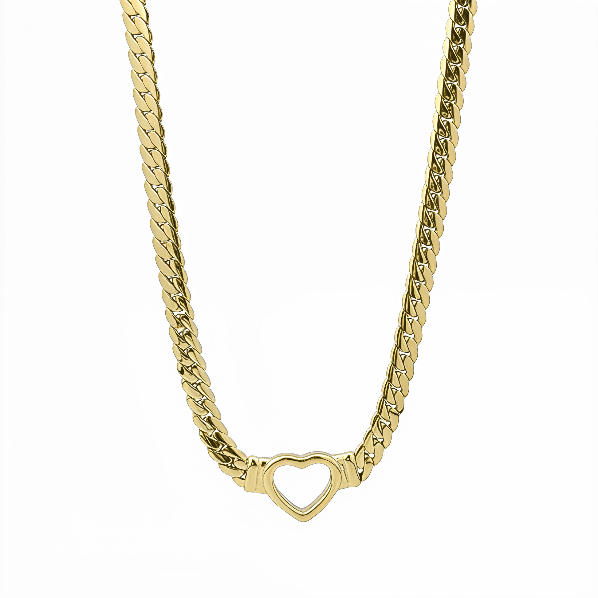 Gold Heart Link Pendant Necklace – MXW Jewellery