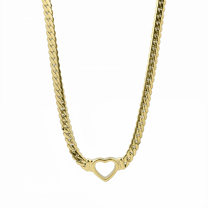 Gold Heart Link Pendant Necklace – MXW Jewellery