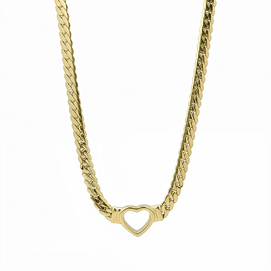 Gold Heart Link Pendant Necklace – MXW Jewellery