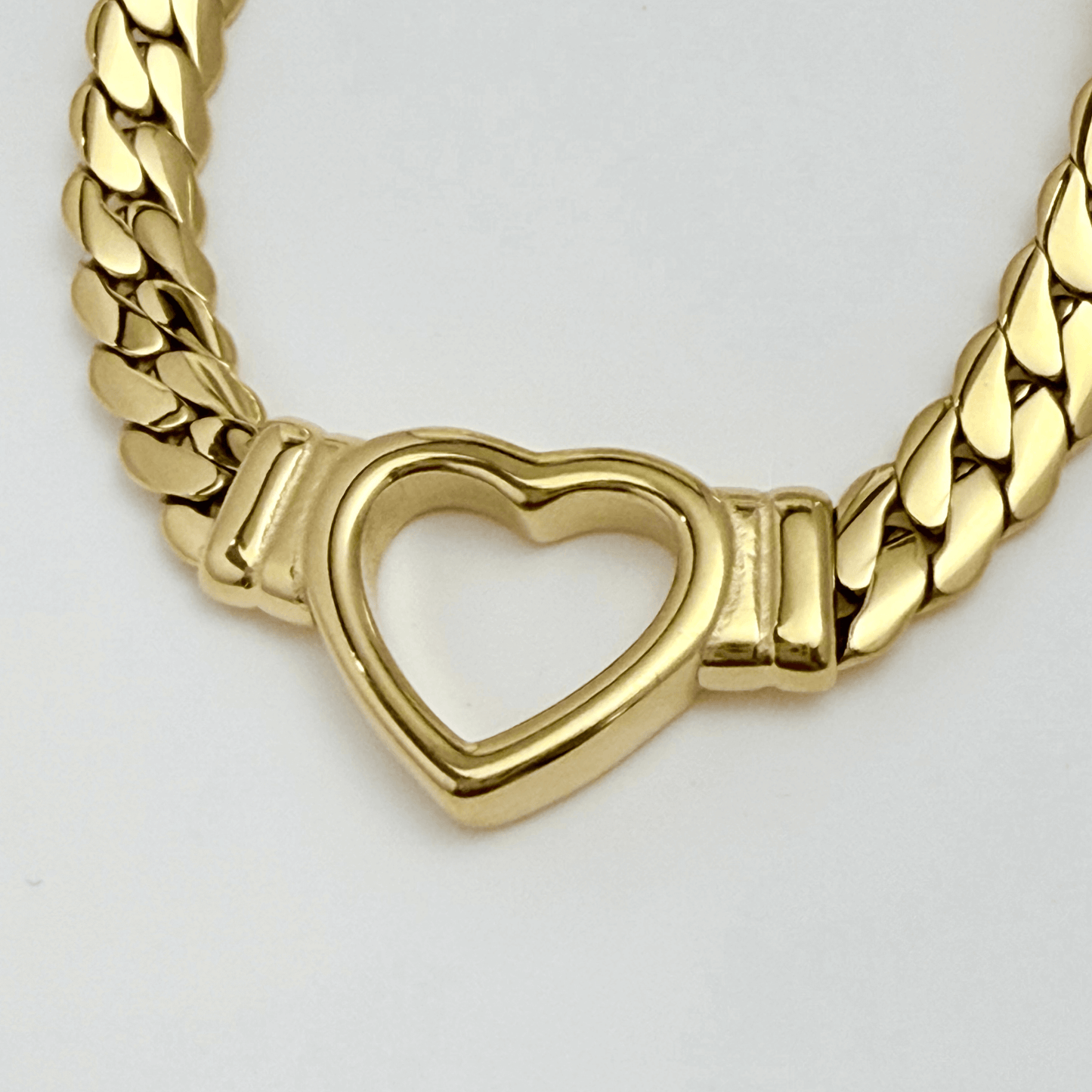 Gold Heart Link Pendant Necklace – MXW Jewellery