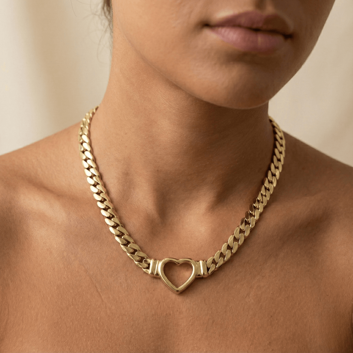 Gold Heart Link Pendant Necklace – MXW Jewellery