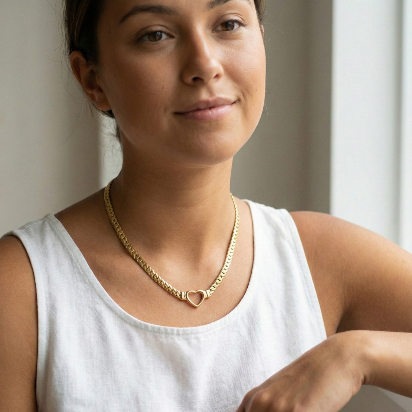 Gold Heart Link Pendant Necklace – MXW Jewellery