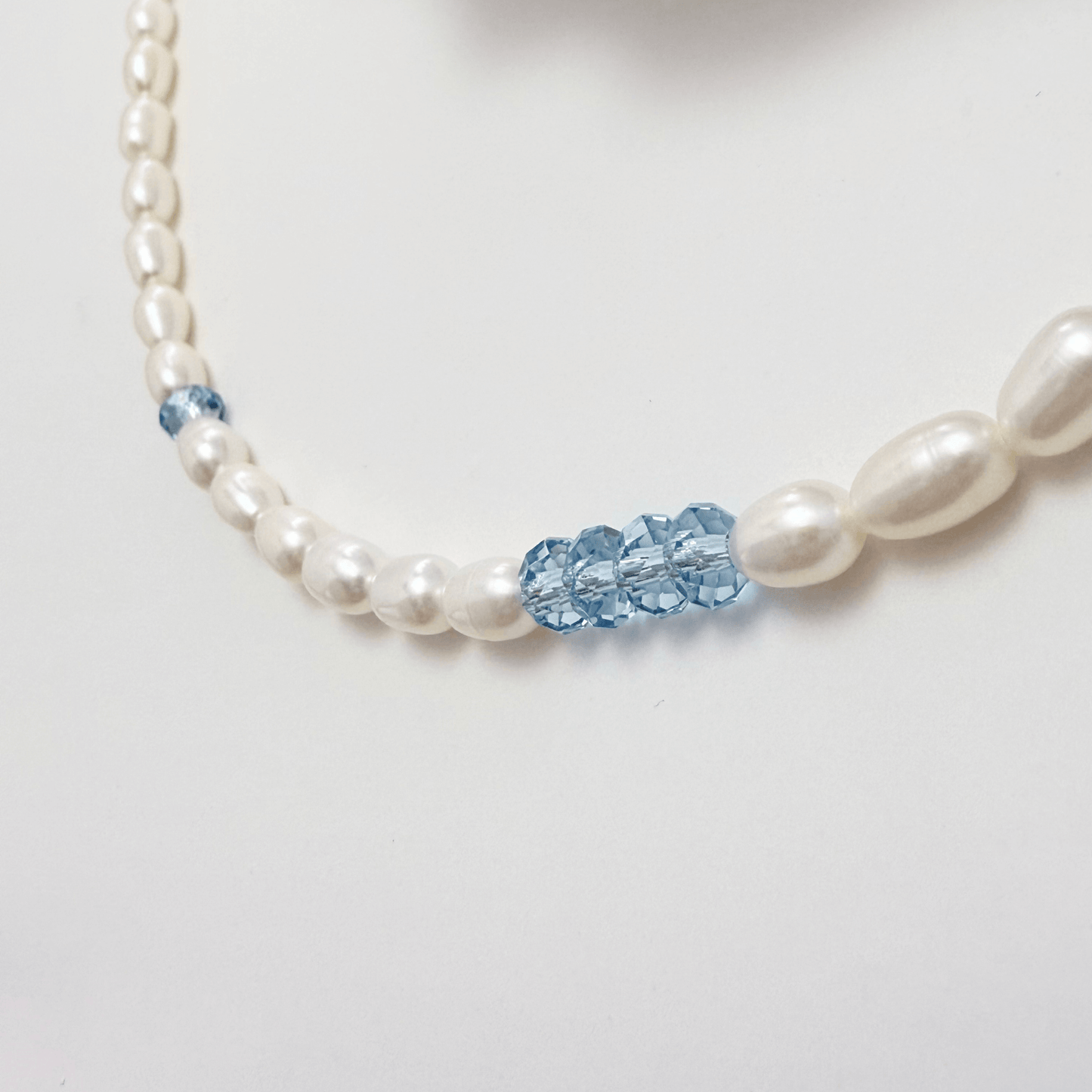 gold initial and birthstone pearl necklace featuring freshwater pearl and Swarovski element crystal, personalised elegant jewellery gift for women