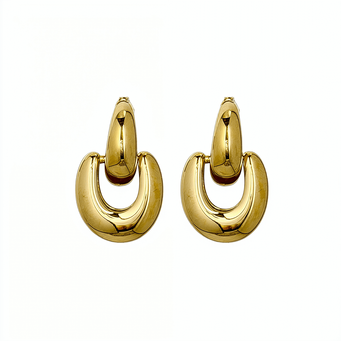 Gold Interlocking Oval Hoop Earrings – MXW Jewellery